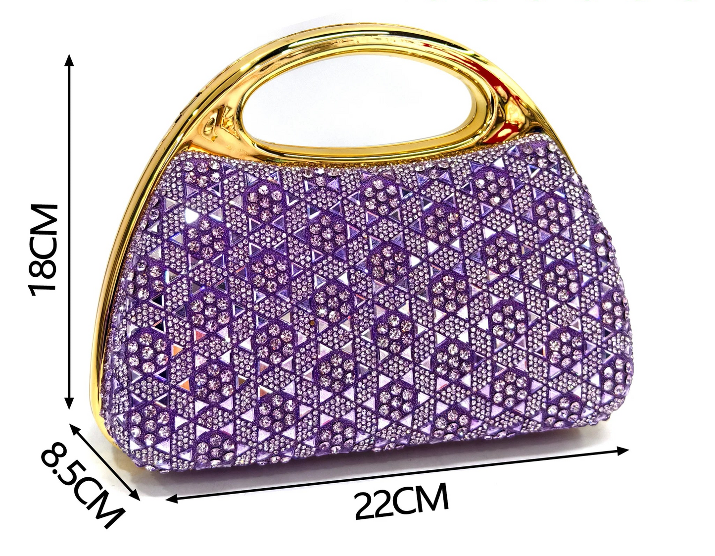 Women's Rhinestone Peep Toe High Heel Shoe and Bag Set