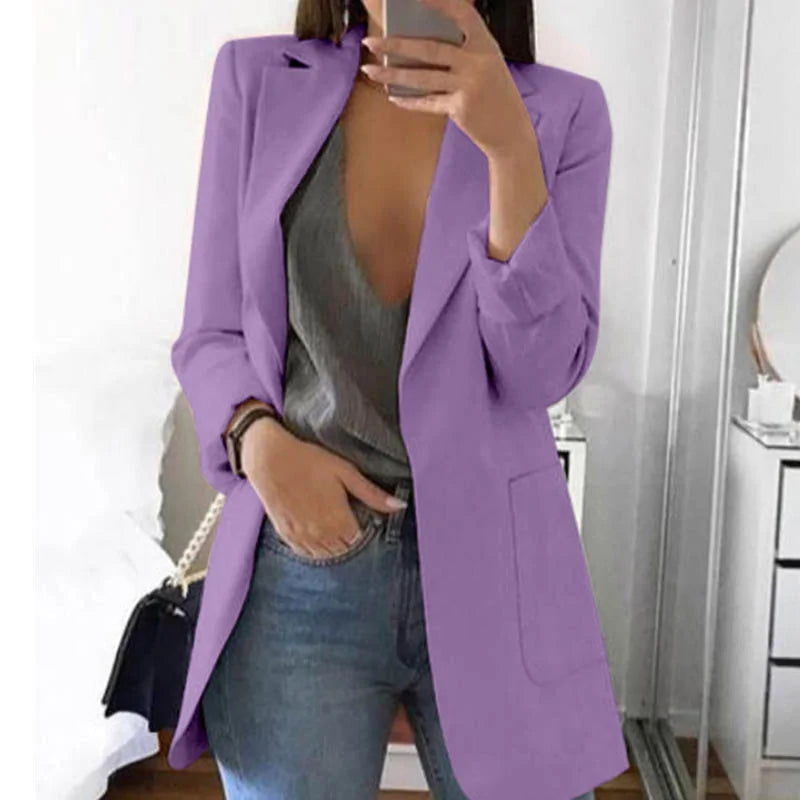 Women's Business Casual Long Sleeve Suit - Purple M - Women - Apparel - Outerwear - Jackets - Milvertons