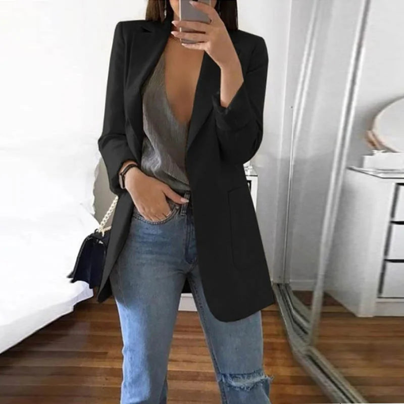 Women's Business Casual Long Sleeve Suit - Black XL - Women - Apparel - Outerwear - Jackets - Milvertons