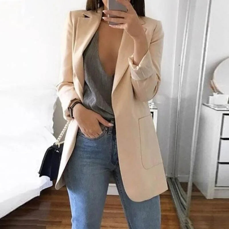 Women's Business Casual Long Sleeve Suit - Apricot M - Women - Apparel - Outerwear - Jackets - Milvertons
