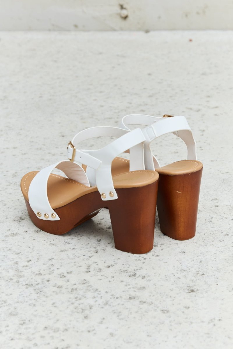 Classy Wooden Platform Strap Heels for Women - - Women - Shoes - Milvertons