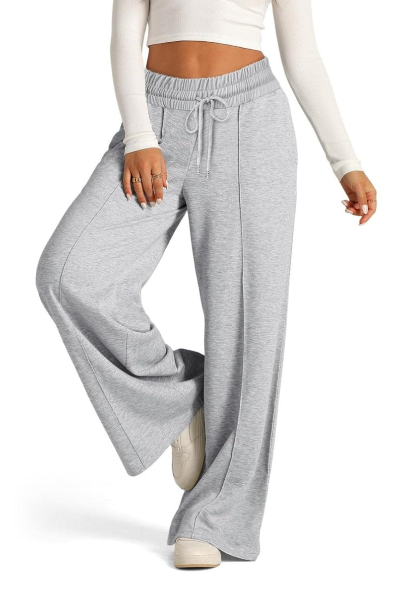 Elastic Waist Drawstring Wide-Leg Pants - - Women - Apparel - Clothing - Pants - Milvertons
