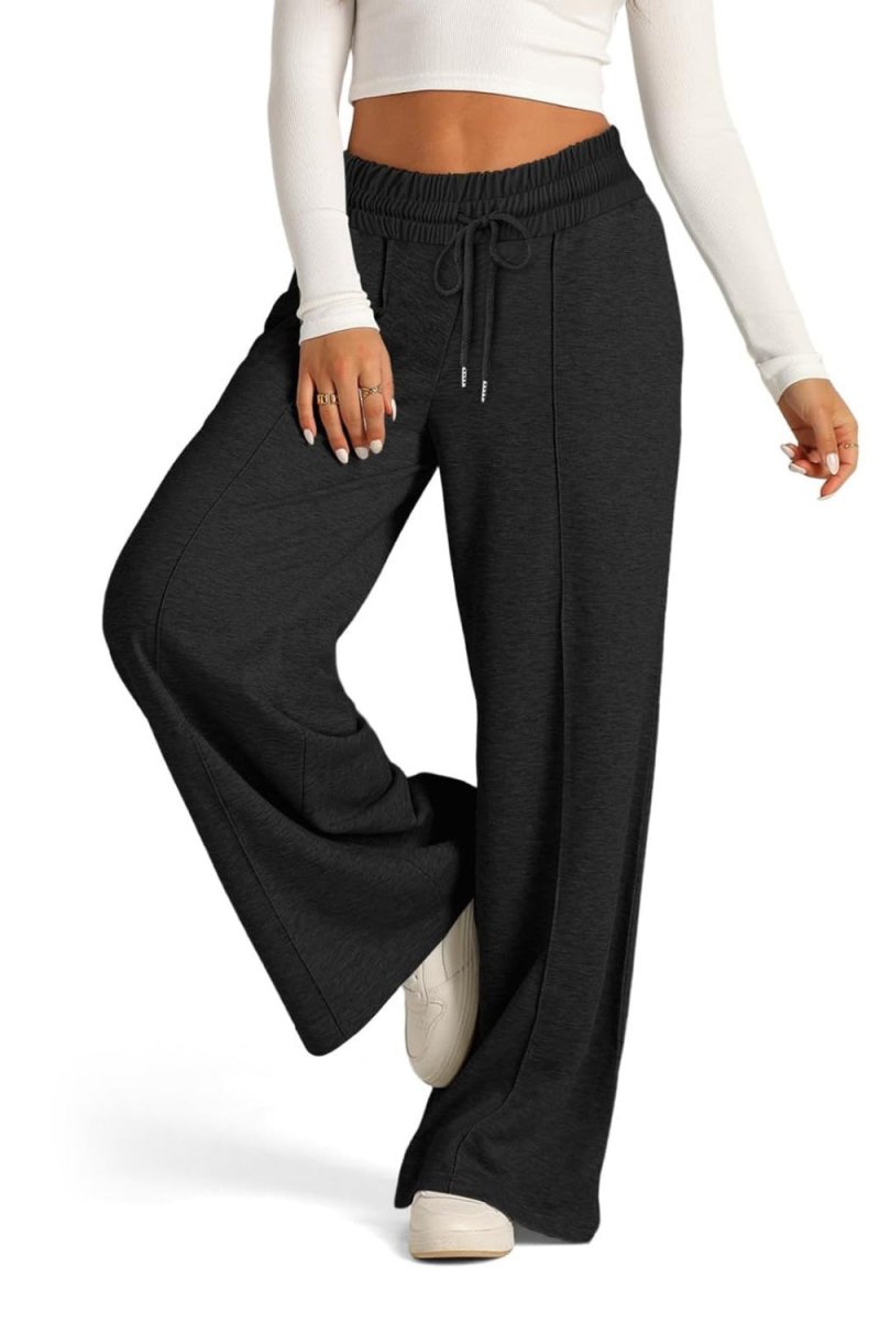 Elastic Waist Drawstring Wide-Leg Pants - - Women - Apparel - Clothing - Pants - Milvertons