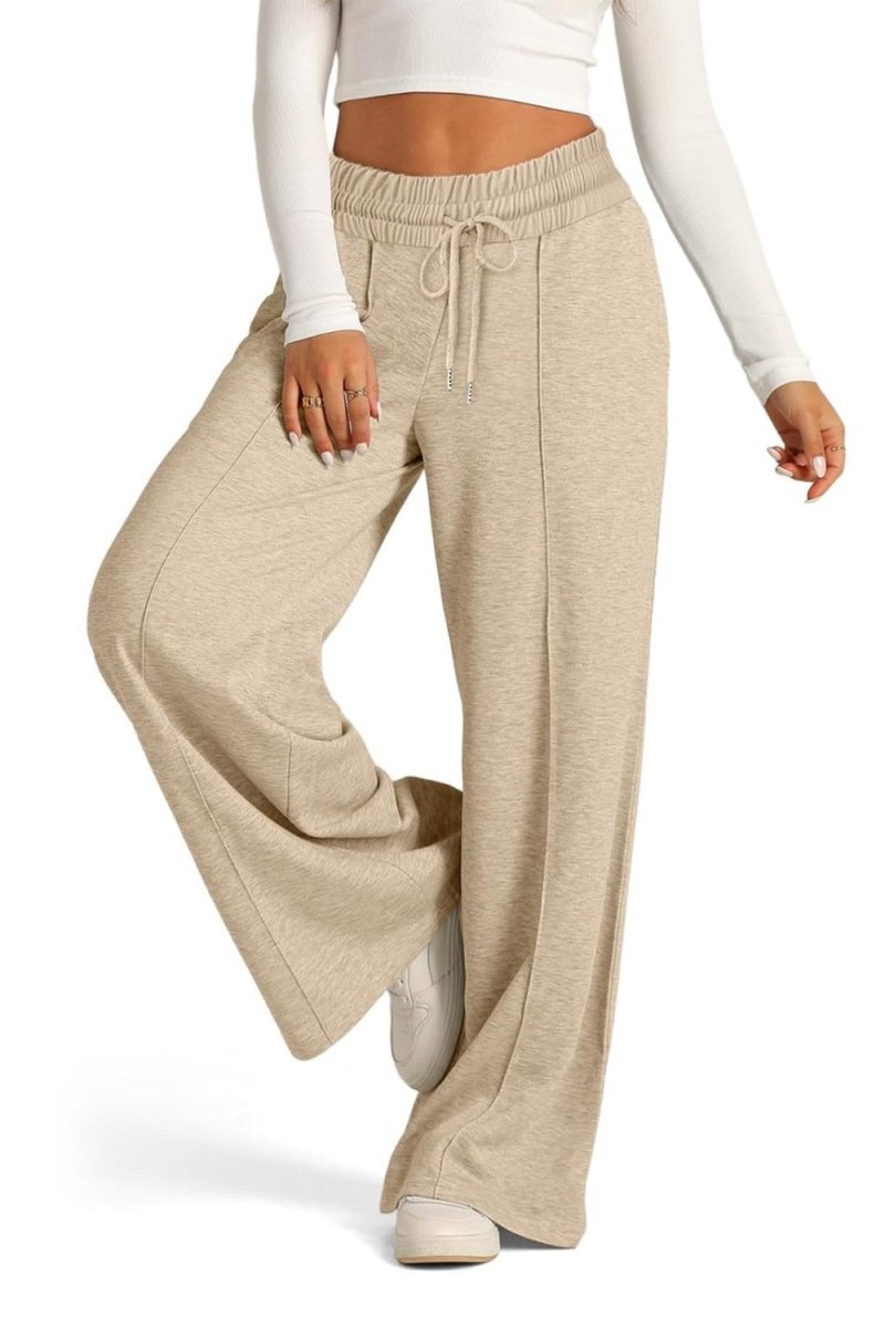 Elastic Waist Drawstring Wide-Leg Pants - - Women - Apparel - Clothing - Pants - Milvertons