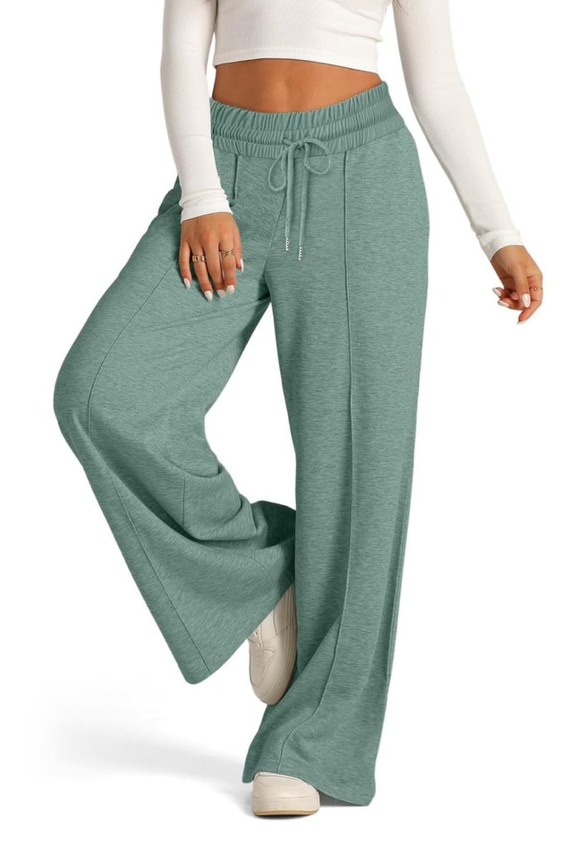 Elastic Waist Drawstring Wide-Leg Pants - - Women - Apparel - Clothing - Pants - Milvertons