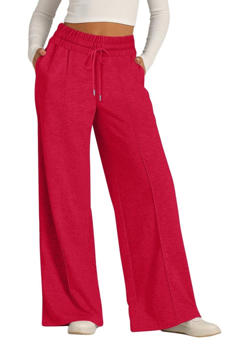Elastic Waist Drawstring Wide-Leg Pants - - Women - Apparel - Clothing - Pants - Milvertons