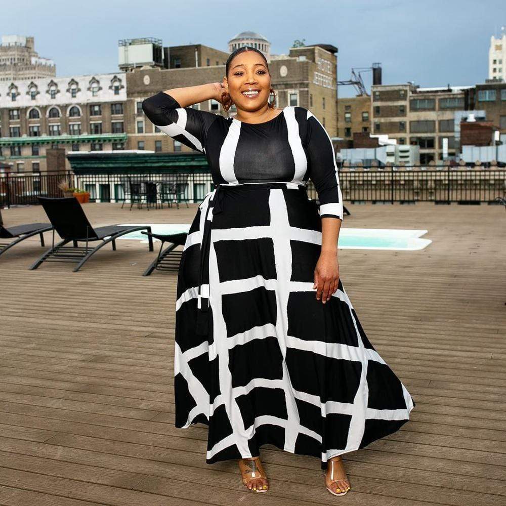Elegant Office Lady Long Maxi Dress Robe Autumn African Long - Milvertons Elegant Office Lady Long Maxi Dress Robe Autumn African Long - Milvertons