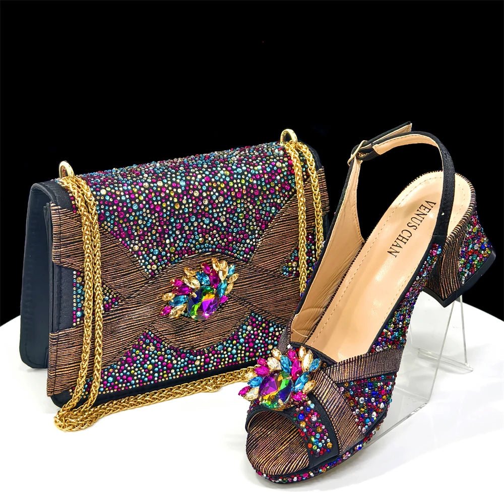 Elegant Peep-Toe Heels and Bag Set – Italian Style 2025 - Multi Color - Women - Shoes - Milvertons