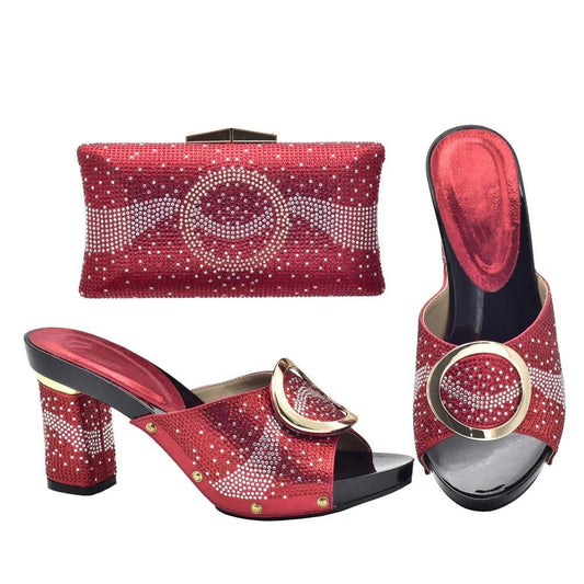 Elegant Shoes and Bag Set for Weddings with Rhinestones - - Women - Shoes - Milvertons