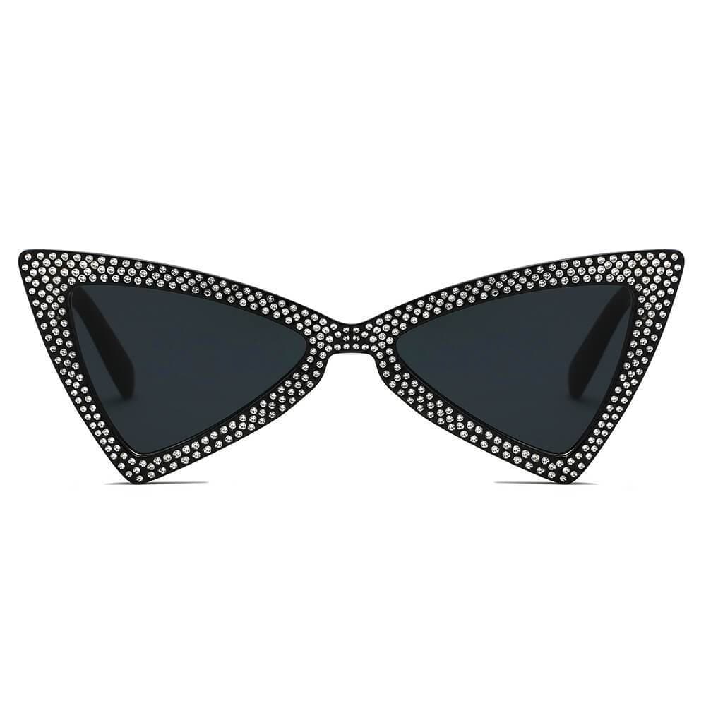 Extreme High Pointed Rhinestone Fashion Cat Eye Retro Sunglasses - - Women's Fashion - Women's Accessories - Women's Glasses - Women's Sunglasses - Milvertons