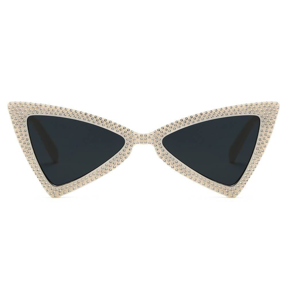 Extreme High Pointed Rhinestone Fashion Cat Eye Retro Sunglasses - - Women's Fashion - Women's Accessories - Women's Glasses - Women's Sunglasses - Milvertons