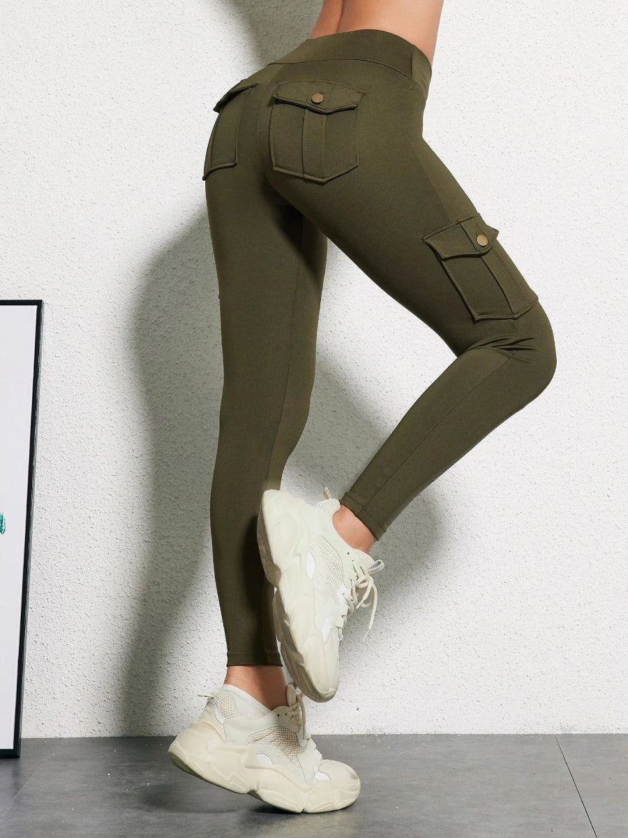 High-Waist Gym Leggings with Pockets – Stretchy, Comfortable - - Women - Apparel - Clothing - Pants - Milvertons