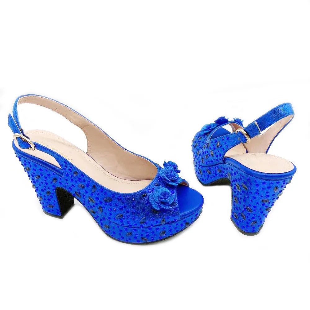 Italian Design Rhinestone Shoes and Matching Bag for Weddings - - Women - Shoes - Milvertons