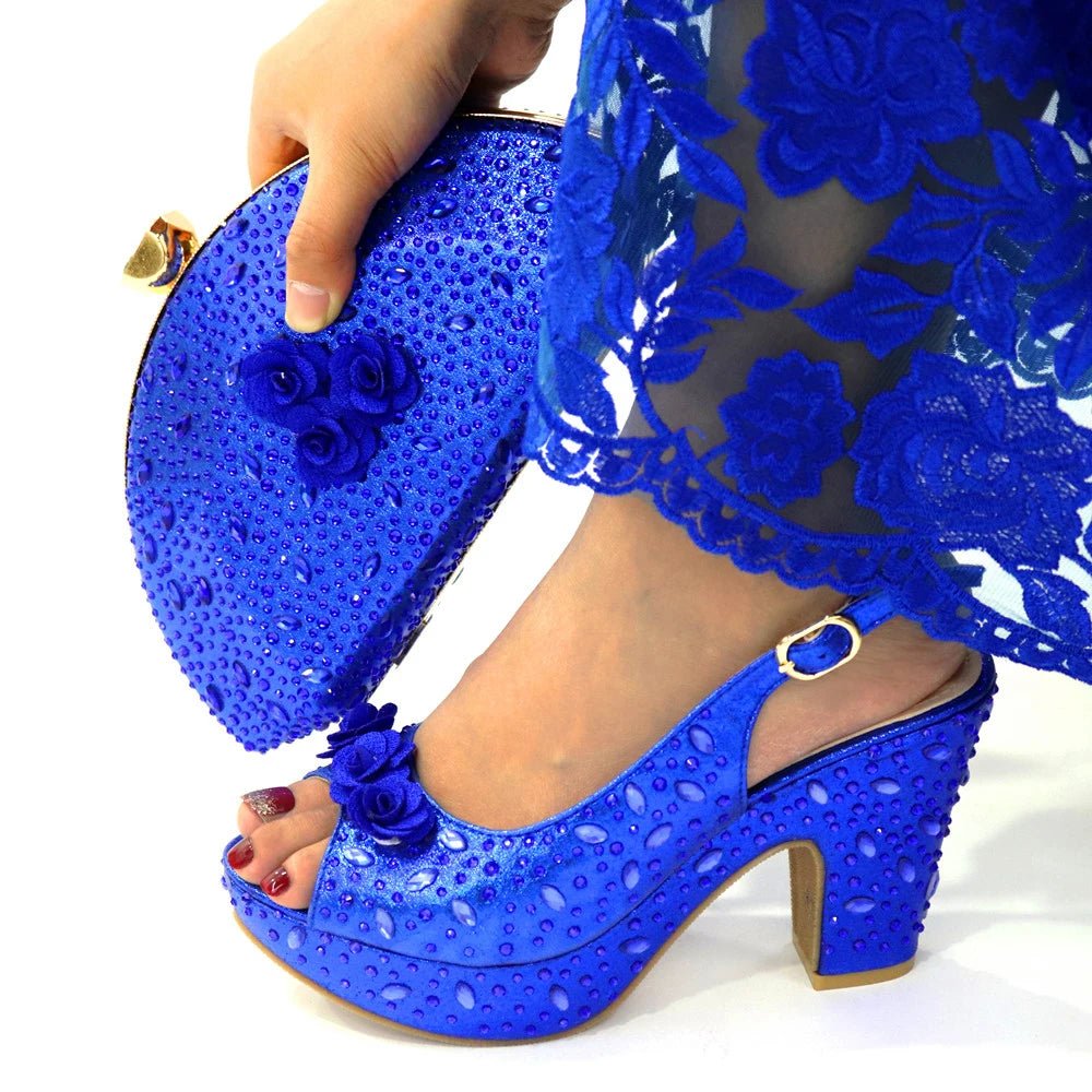 Italian Design Rhinestone Shoes and Matching Bag for Weddings - - Women - Shoes - Milvertons
