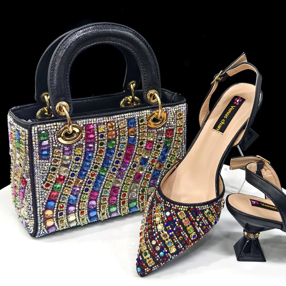 Italian Fashion Heels and Matching Bag Set – 2025 Edition - Multi Color - Women - Shoes - Milvertons