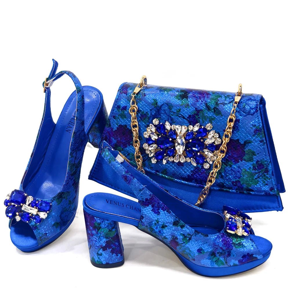 Italian Sandals & Bag Set for Women – Wedding Heels - Blue - Women - Shoes - Milvertons