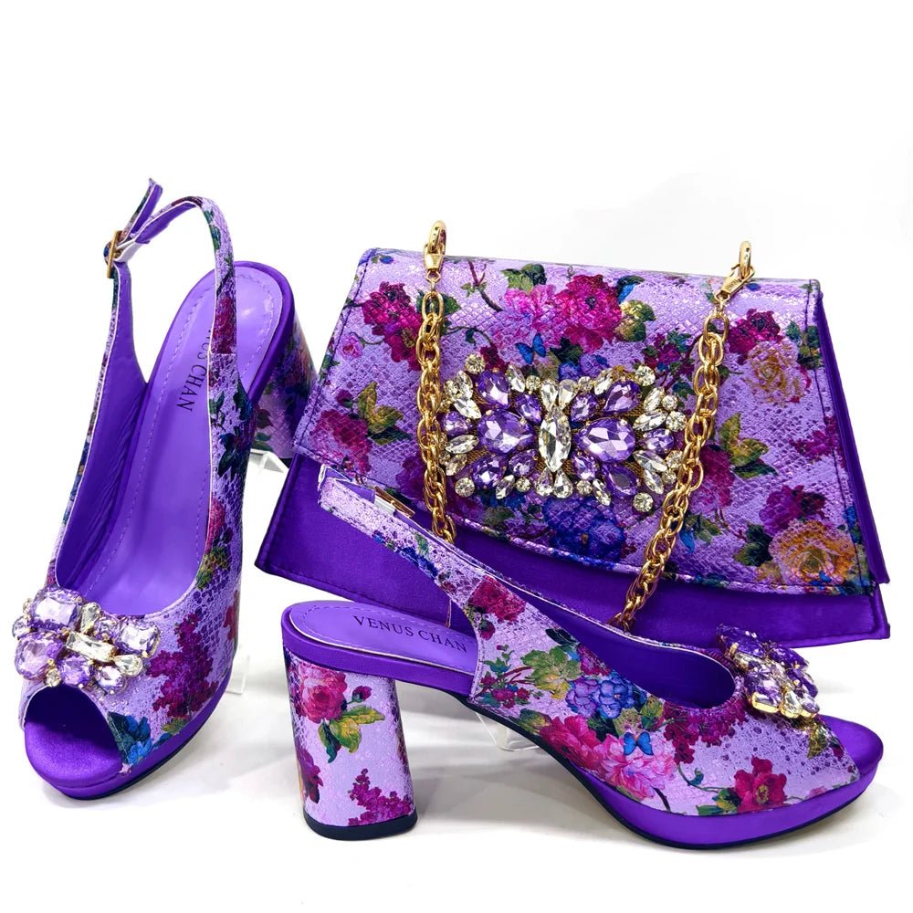 Italian Sandals & Bag Set for Women – Wedding Heels - Purple - Women - Shoes - Milvertons