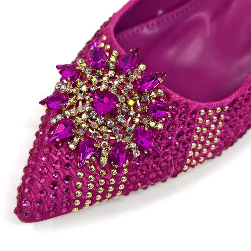 Italian Shoes and Bag Set 2024 – Rhinestone High Heels - - Women - Shoes - Milvertons