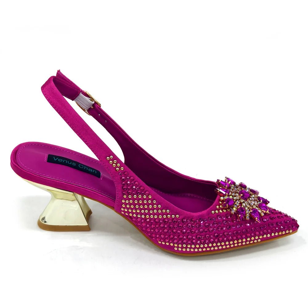 Italian Shoes and Bag Set 2024 – Rhinestone High Heels - - Women - Shoes - Milvertons