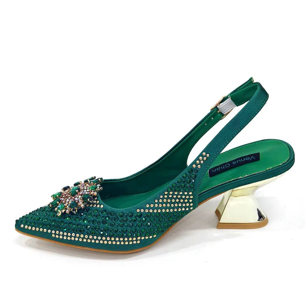 Italian Shoes and Bag Set 2024 – Rhinestone High Heels - - Women - Shoes - Milvertons