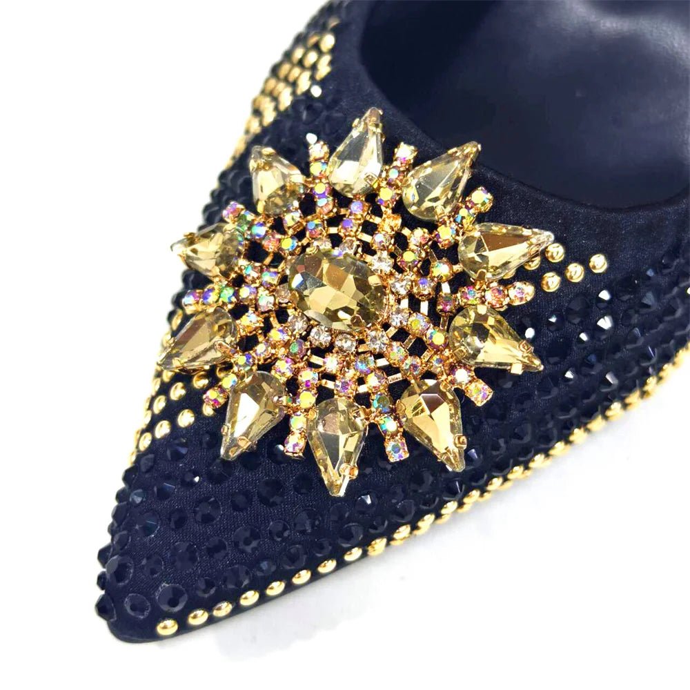 Italian Shoes and Bag Set 2024 – Rhinestone High Heels - - Women - Shoes - Milvertons