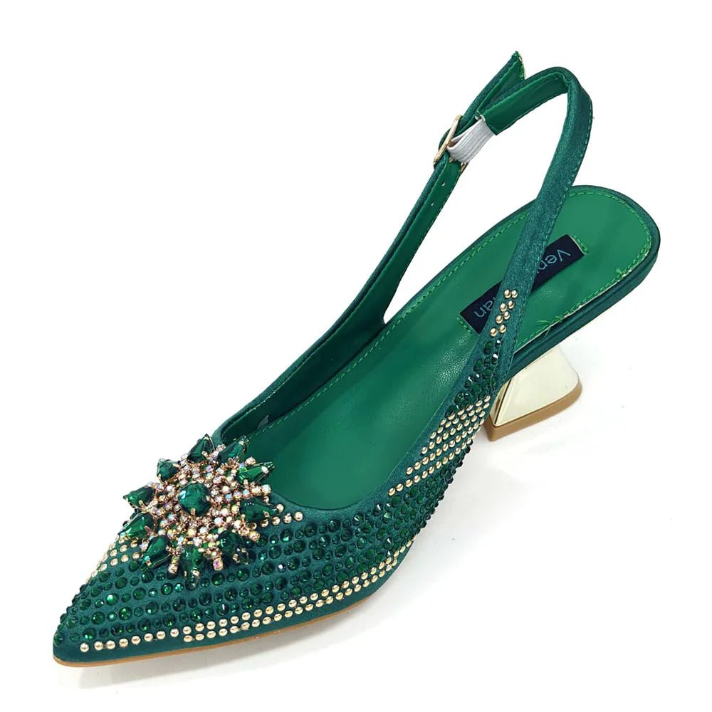 Italian Shoes and Bag Set 2024 – Rhinestone High Heels - - Women - Shoes - Milvertons