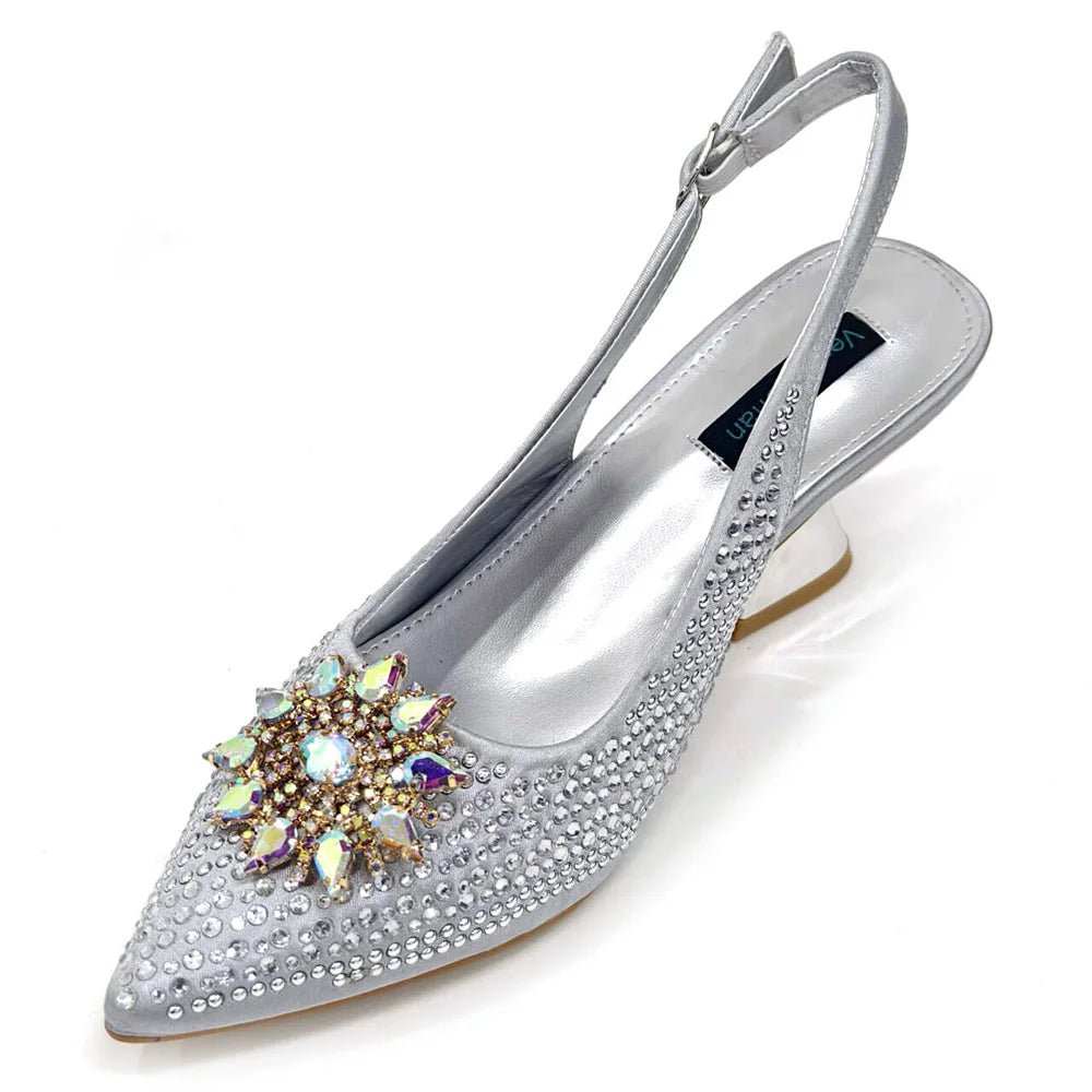 Italian Shoes and Bag Set 2024 – Rhinestone High Heels - - Women - Shoes - Milvertons