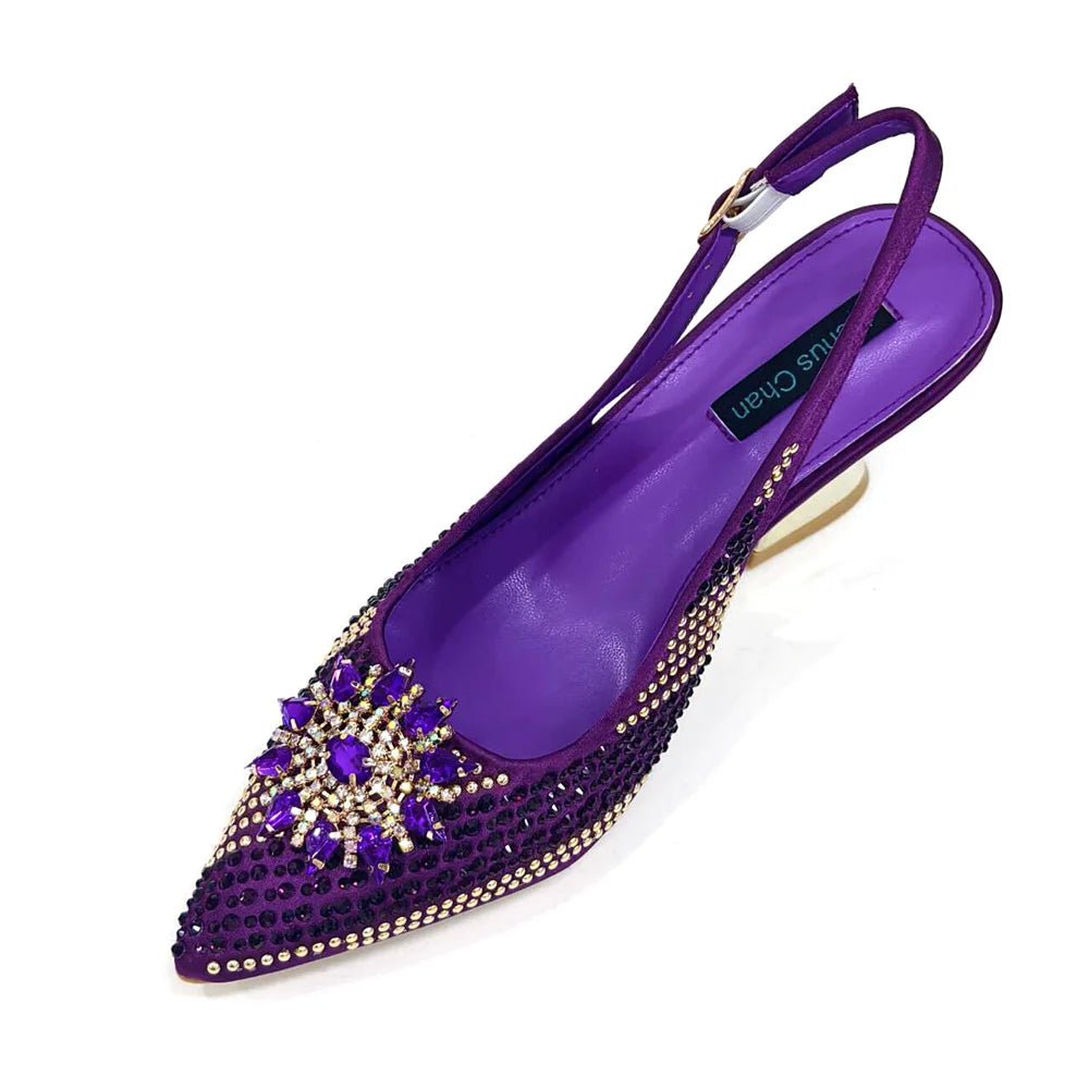 Italian Shoes and Bag Set 2024 – Rhinestone High Heels - - Women - Shoes - Milvertons