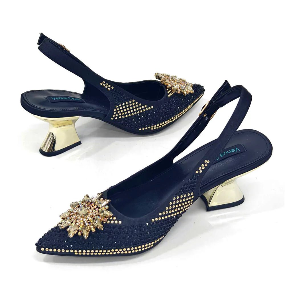 Italian Shoes and Bag Set 2024 – Rhinestone High Heels - - Women - Shoes - Milvertons