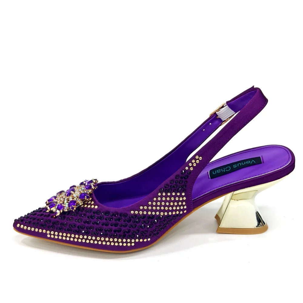 Italian Shoes and Bag Set 2024 – Rhinestone High Heels - - Women - Shoes - Milvertons