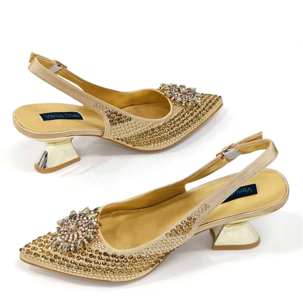 Italian Shoes and Bag Set 2024 – Rhinestone High Heels - - Women - Shoes - Milvertons