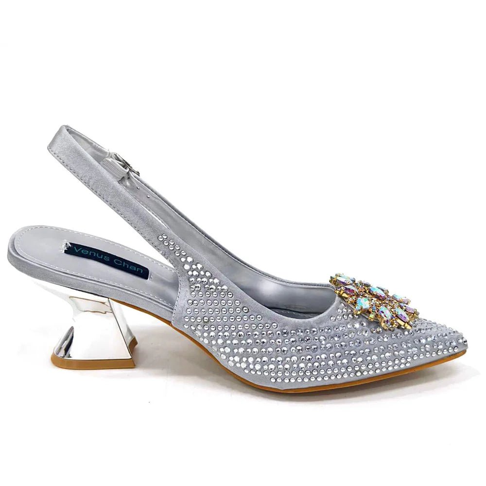 Italian Shoes and Bag Set 2024 – Rhinestone High Heels - - Women - Shoes - Milvertons