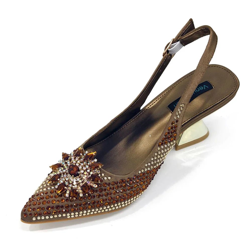 Italian Shoes and Bag Set 2024 – Rhinestone High Heels - - Women - Shoes - Milvertons