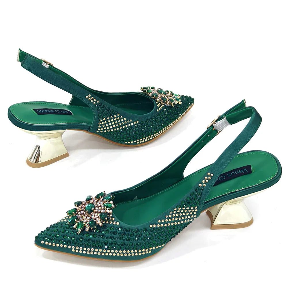 Italian Shoes and Bag Set 2024 – Rhinestone High Heels - - Women - Shoes - Milvertons