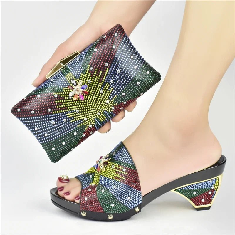 Italian Shoes and Matching Bag for Parties, African Style - - Women - Shoes - Milvertons