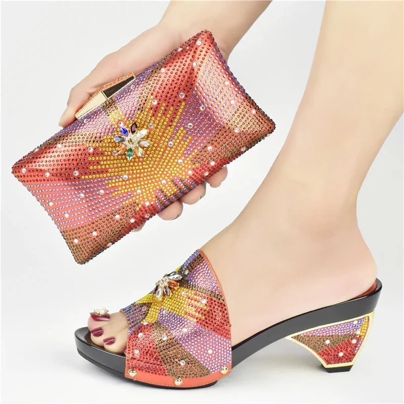 Italian Shoes and Matching Bag for Parties, African Style - - Women - Shoes - Milvertons
