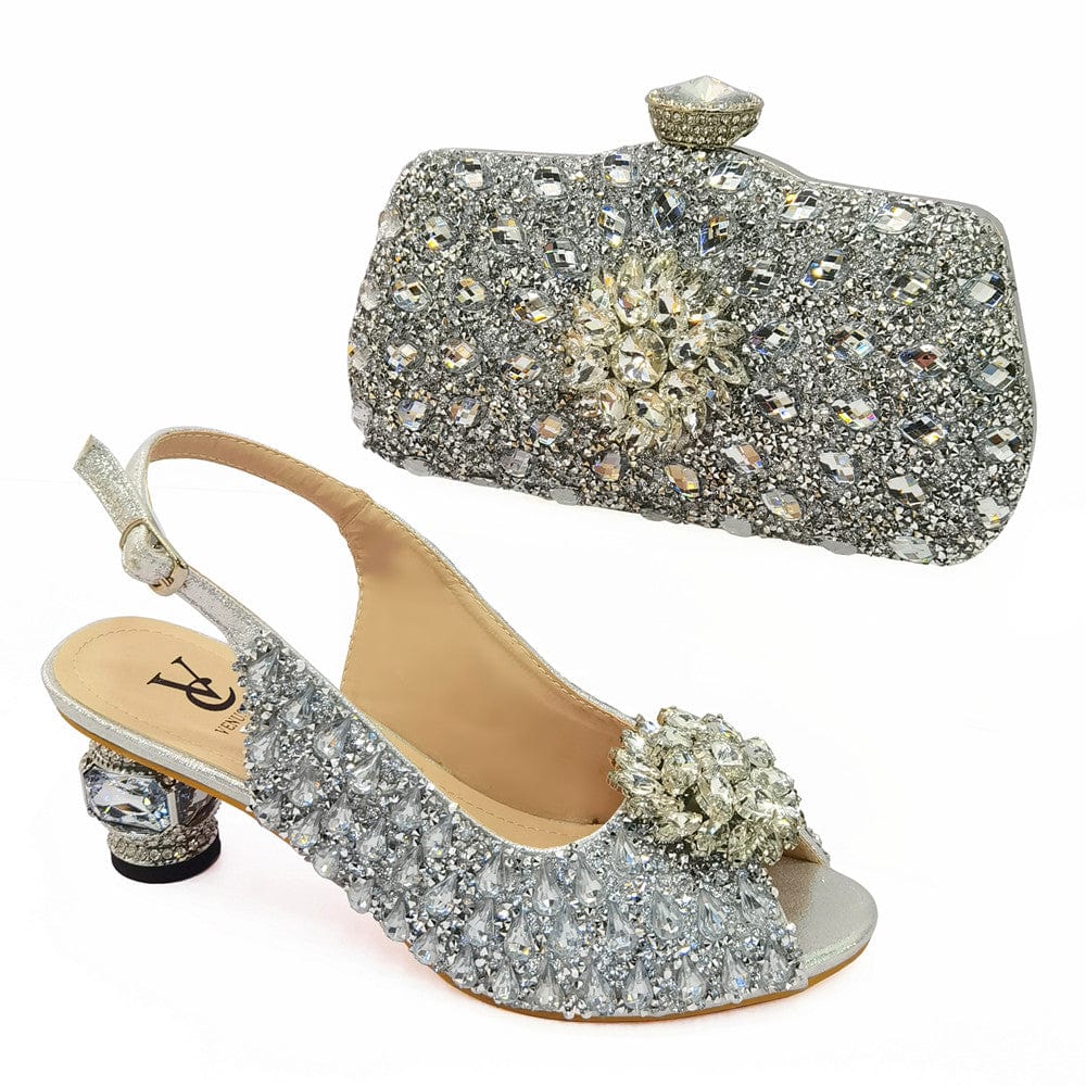 Italian Shoes and Matching Bag with allover glitter decor - - Women - Shoes - Milvertons