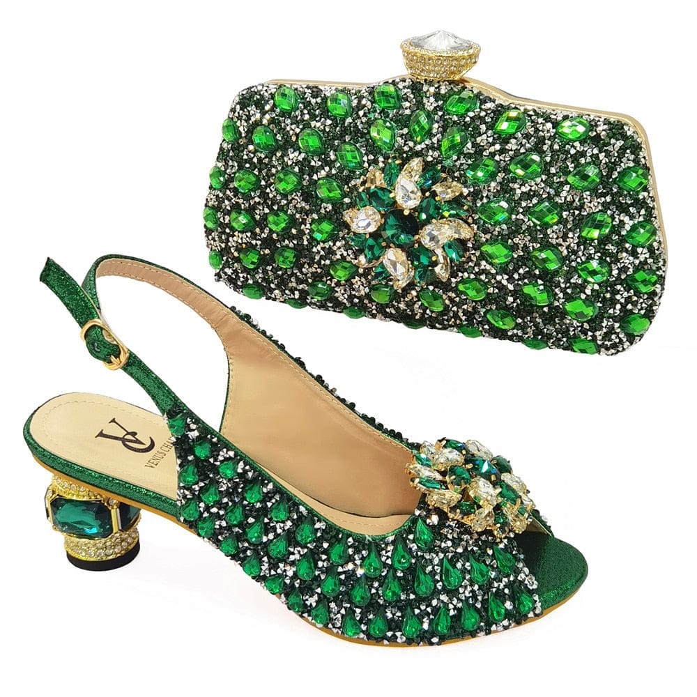 Italian Shoes and Matching Bag with allover glitter decor - - Women - Shoes - Milvertons