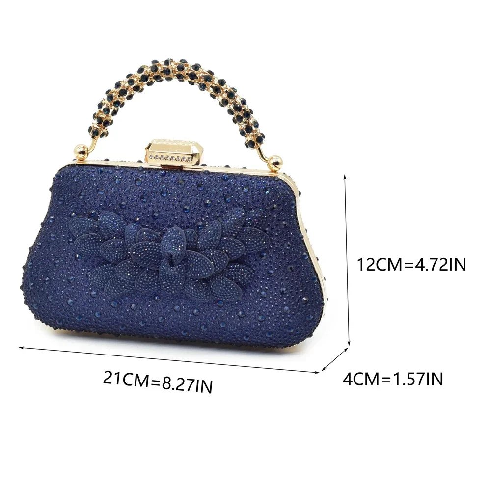 Luxury Italian Wedding Shoes and Bag Set with Rhinestones - - Women - Shoes - Milvertons
