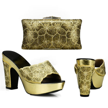 Matching Shoes and Bag Set Italian Design Shoes High Quality - Gold - Women - Shoes - Milvertons