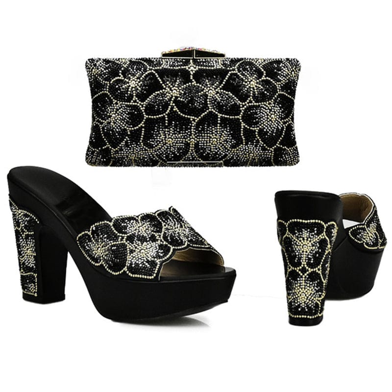 Matching Shoes and Bag Set Italian Design Shoes High Quality - Black - Women - Shoes - Milvertons