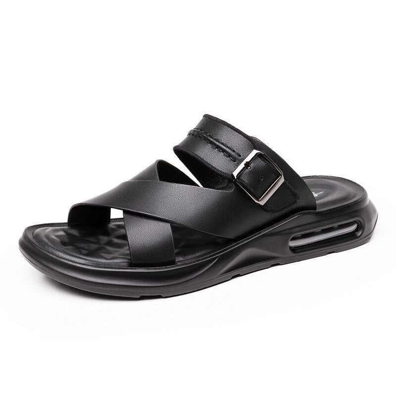 Men's Italian Sandals, Non-slip - Black 6.5 - Men - Shoes - Milvertons