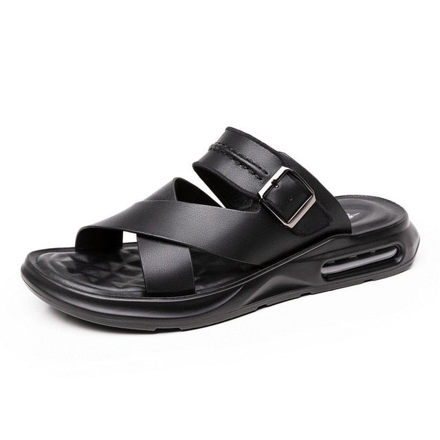 Men's Italian Sandals, Non-slip - Black 7.5 - Men - Shoes - Milvertons