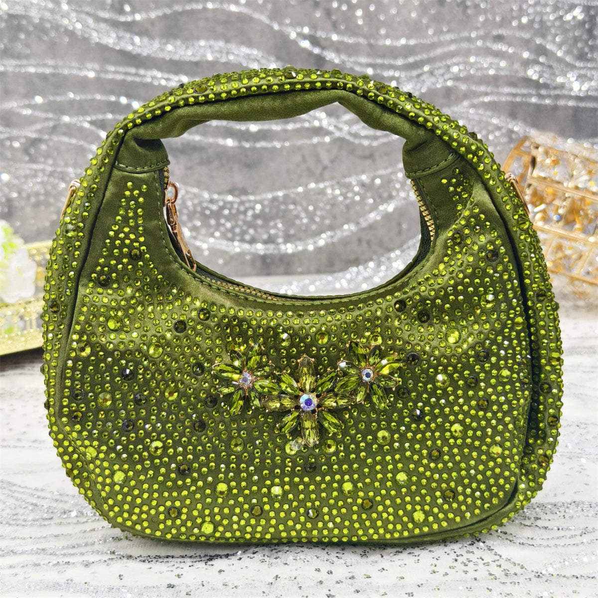 Rhinestone High Heels & Bag Set – Elegant Party Look - - Women - Shoes - Milvertons