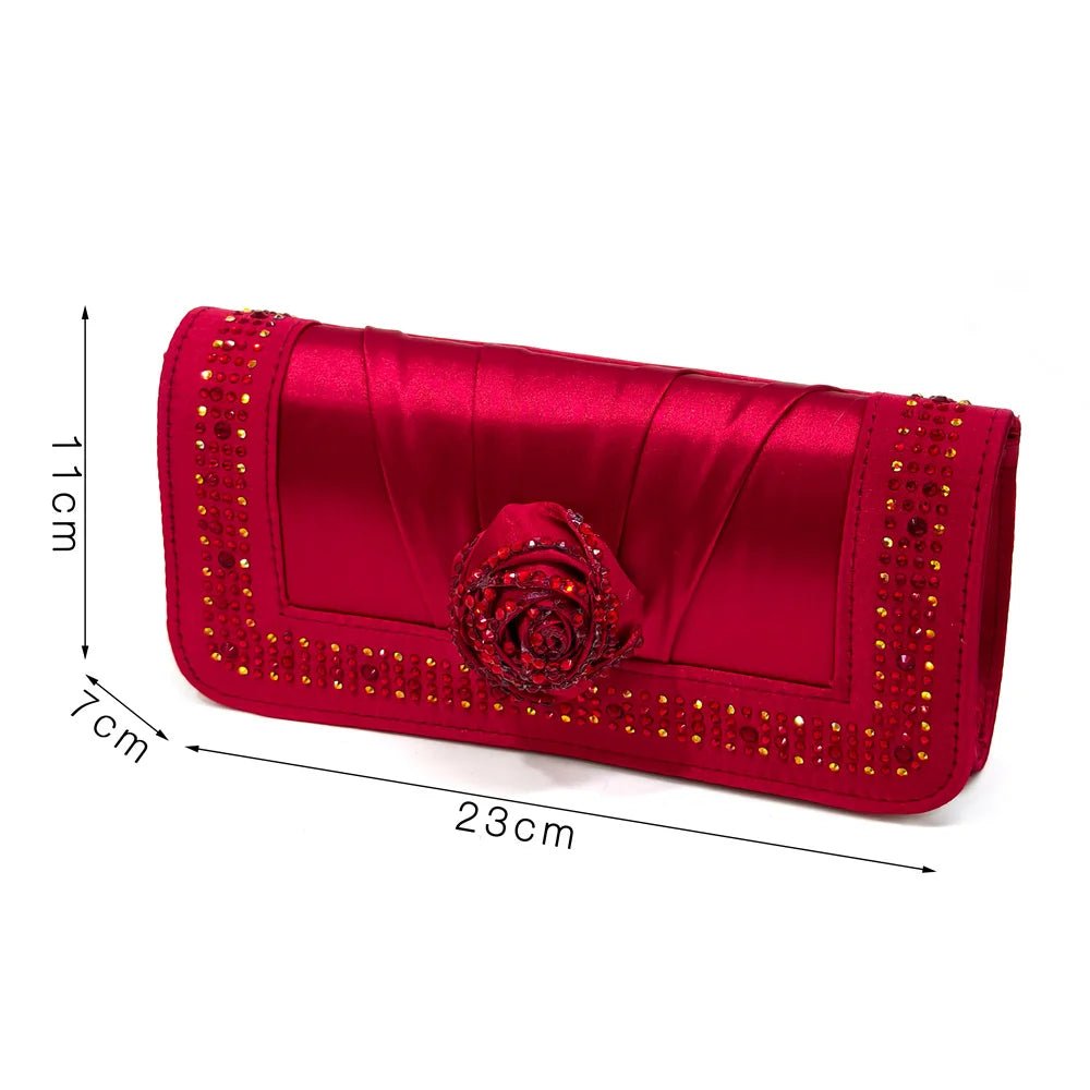 Rhinestone Rose Heels & Bag Set | African Party Elegance - - Women - Shoes - Milvertons