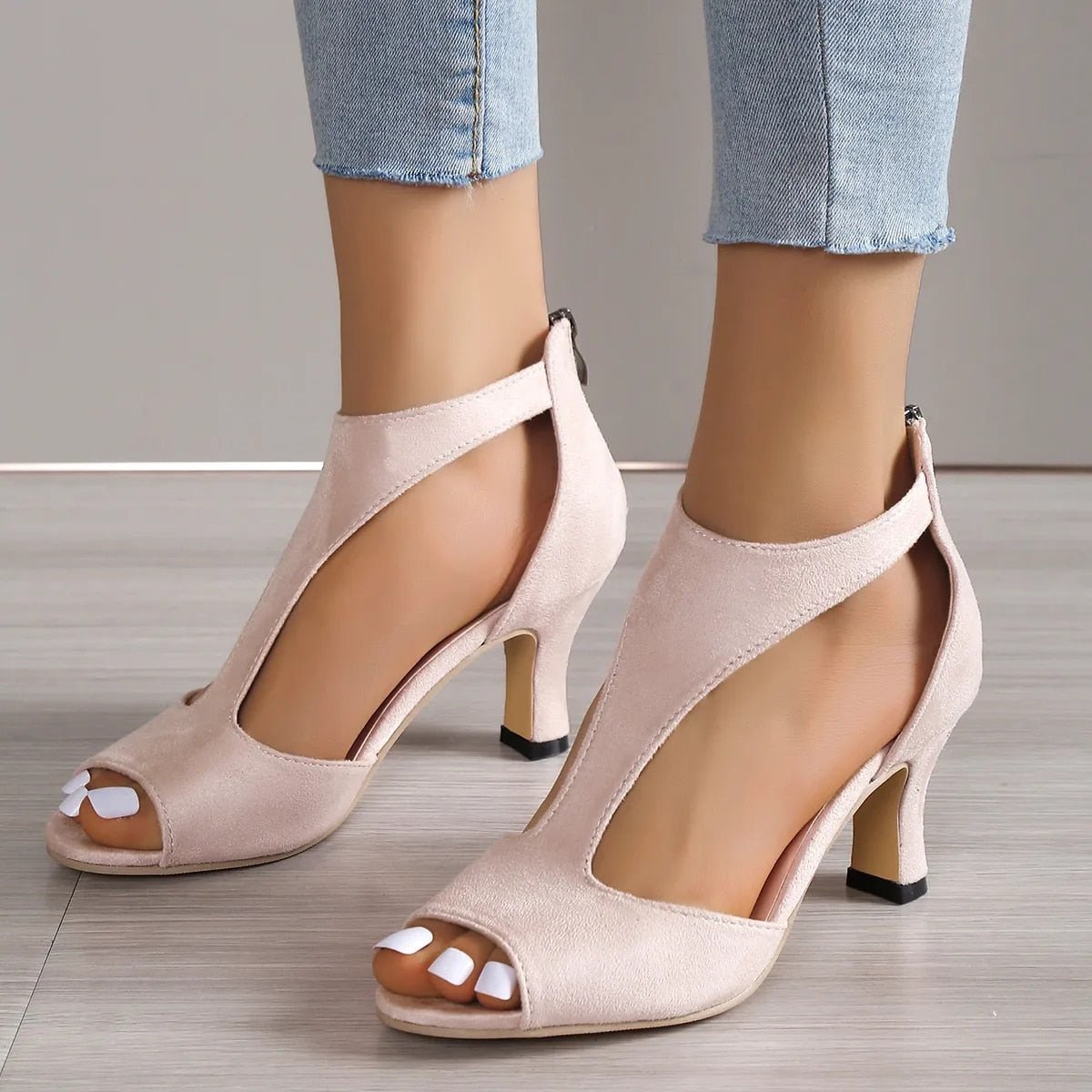 Stylish Fishmouth Sandals | Zipper Stiletto Shoes - - Women - Shoes - Milvertons