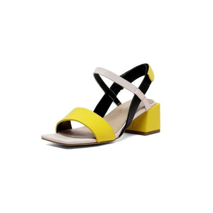 Stylish Genuine Leather Sandals for Women - Yellow - 42 - Women - Shoes - Milvertons
