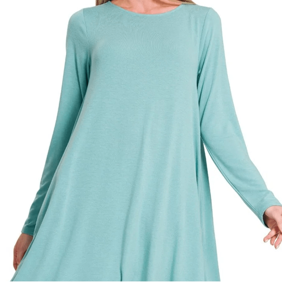 Zenana Long Sleeve Flare Dress With Pockets - - Women - Apparel - Dresses - Day to Night - Milvertons