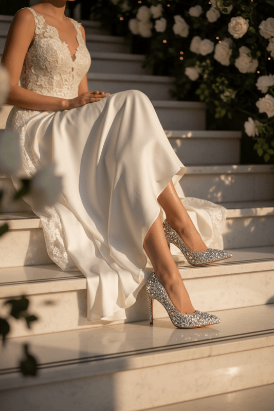 Luxury Rhinestone Heels Designed for Unforgettable Weddings,