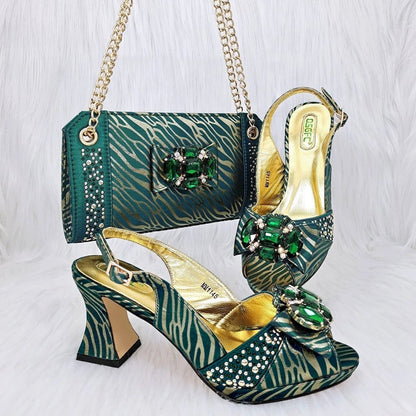 2023 Latest Italian Fashion Shoes & Bag Set - Stylish Design - Green - Women - Shoes - Milvertons